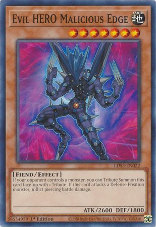 Evil HERO Malicious Edge - LDS3-EN022 - Common 1st Edition Legendary Duelists: Season 3 [LDS3] 1st Edition Singles