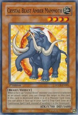 GA Crystal Beast Amber Mammoth - FOTB-EN005 - Common 1st Edition Force of the Breaker [FOTB] 1st Edition Singles
