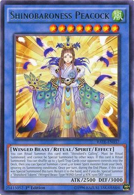 Shinobaroness Peacock - RATE-EN037 - Rare 1st Edition Raging Tempest 1st Edition Singles