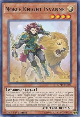 Noble Knight Iyvanne - MP19-EN222 - Rare 1st Edition Yu-Gi-Oh! 2019 Mega-Tins: Gold Sarcophagus Tin Mega Pack Singles *Espanol*