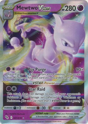 SJ Mewtwo VSTAR - 031/078 - Ultra Rare Pokemon Go Singles