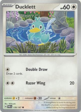 Ducklett - 139/167 - Common Scarlet and Violet: Twilight Masquerade Singles