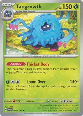 Tangrowth - 002/167 - Common Scarlet and Violet: Twilight Masquerade Singles