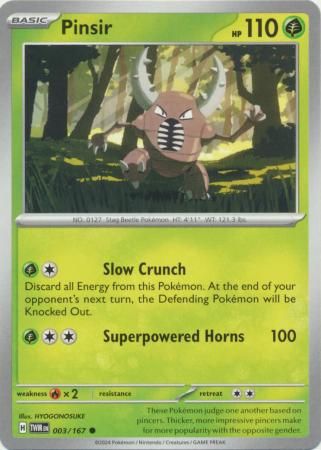 Pinsir - 003/167 - Common Scarlet and Violet: Twilight Masquerade Singles