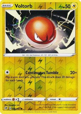 Voltorb - 056/192 - Common Reverse Holo Sword &amp; Shield: Rebel Clash Reverse Holo Singles