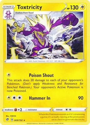 Toxtricity - 069/192 - Rare Sword &amp; Shield: Rebel Clash Singles (Español)