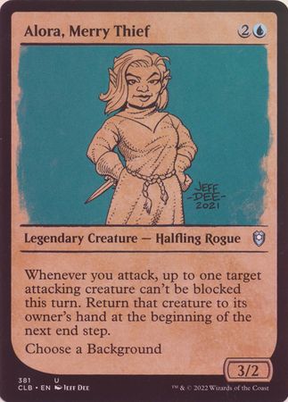 Alora, Merry Thief 381 - Showcase Rulebook - Foil Commander Legends: Battle for Baldur&#39;s Gate Collector Booster Foil Singles