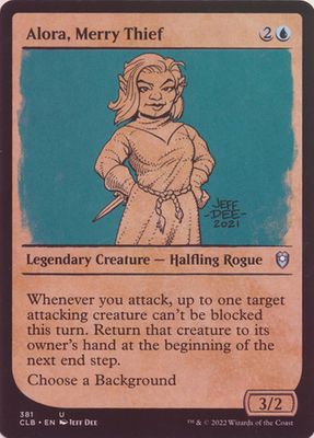 Alora, Merry Thief 381 - Showcase Rulebook - Foil Commander Legends: Battle for Baldur&#39;s Gate Collector Booster Foil Singles