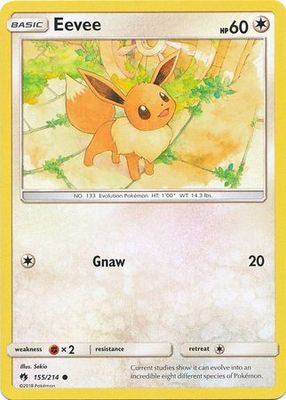 Eevee - 155/214 - Common Sun &amp; Moon: Lost Thunder Singles