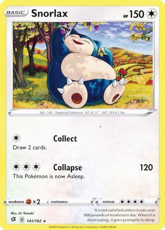 Snorlax - 141/192 - Rare Sword &amp; Shield: Rebel Clash Singles