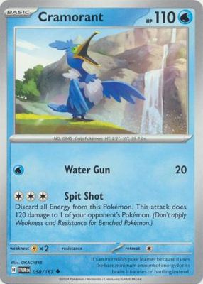 Cramorant - 058/167 - Uncommon Scarlet and Violet: Twilight Masquerade Singles