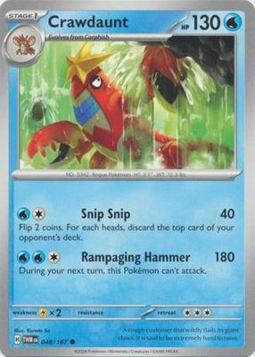 Crawdaunt - 048/167 - Common Scarlet and Violet: Twilight Masquerade Singles