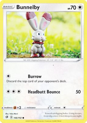 Bunnelby - 146/192 - Common Sword &amp; Shield: Rebel Clash Singles