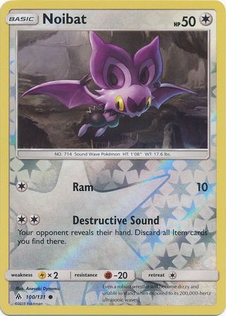 Noibat - 100/131 - Common Reverse Holo Sun &amp; Moon: Forbidden Light Reverse Holo Singles (Español)