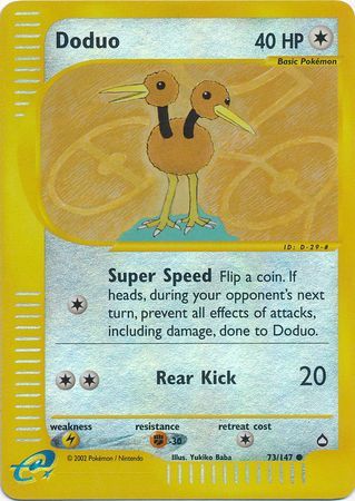 Doduo - 73/147 - Common Reverse Holo Aquapolis Reverse Holo Singles