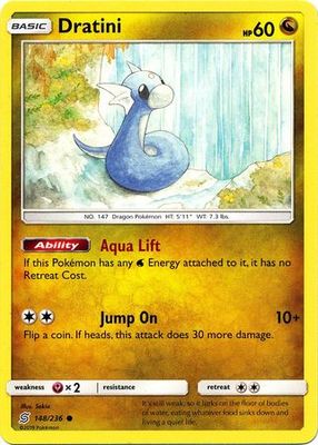 Dratini - 148/236 - Common Sun &amp; Moon: Unified Minds Singles (Español)