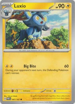 Luxio - 067/167 - Common Scarlet and Violet: Twilight Masquerade Singles