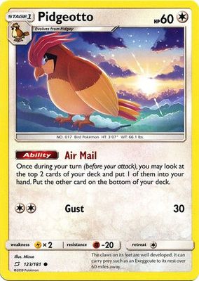 Pidgeotto - 123/181 - Common Sun &amp; Moon: Team Up Singles