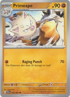 Primeape - 046/091 - Uncommon Scarlet &amp; Violet: Paldean Fates Singles