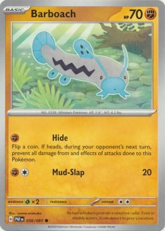 Barboach - 050/091 - Common Scarlet &amp; Violet: Paldean Fates Singles