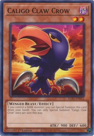 GA Caligo Claw Crow - EGS1-EN012 - Common 1st Edition Egyptian God Deck: Silfer the Sky Dragon 1st Edition Singles
