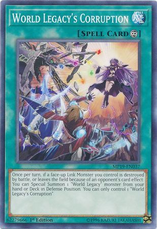 World Legacy&#39;s Corruption - MP19-EN037 - Common 1st Edition Yu-Gi-Oh! 2019 Mega-Tins: Gold Sarcophagus Tin Mega Pack Singles *Espanol*