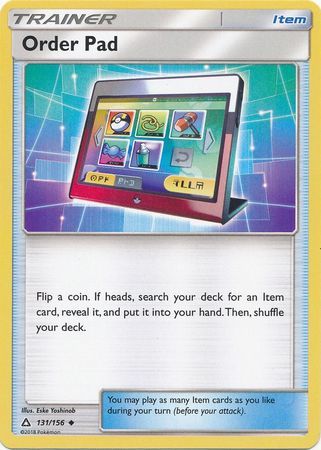 Order Pad - 131/156 - Uncommon Sun &amp; Moon: Ultra Prism Singles