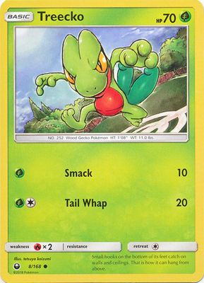 Treecko - 8/168 - Common Sun &amp; Moon: Celestial Storm Singles (Español)