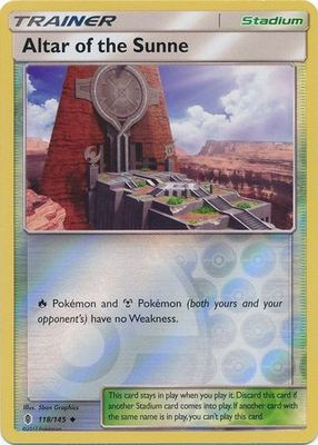 Altar of the Sunne - 118/145 - Uncommon Reverse Holo Sun &amp; Moon: Guardians Rising Reverse Holo Singles
