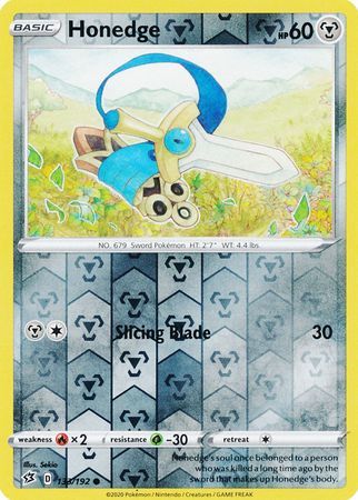 Honedge - 133/192 - Common Reverse Holo Sword &amp; Shield: Rebel Clash Reverse Holo Singles (Español)
