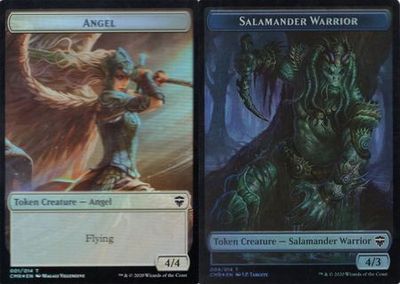 Angel 001/014 | Salamander Warrior 004/014 - Foil CMR Token Commander Legends Foil Singles