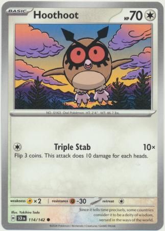 Hoothoot - 114/142 - Common Scarlet &amp; Violet: Stellar Crown Singles