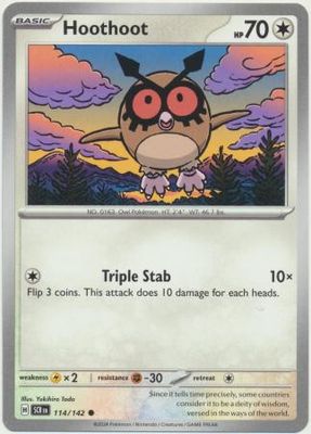 Hoothoot - 114/142 - Common Scarlet &amp; Violet: Stellar Crown Singles