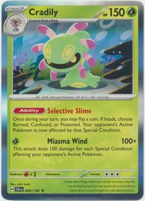 Cradily - 006/142 - Holo Rare Scarlet &amp; Violet: Stellar Crown Singles