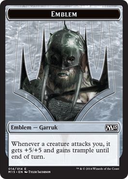 Emblem - Garruk, Apex Predator 014 - M15 Magic 2015 (M15) Singles