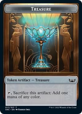 Treasure (017) // Wizard Double-Sided Token - Streets of New Capenna (SNC) Streets of New Capenna-Foil