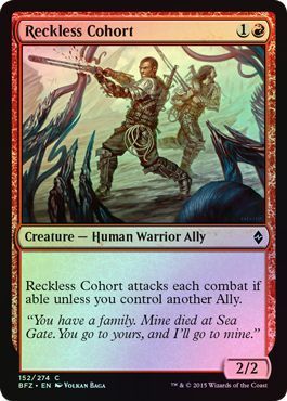 Reckless Cohort 152/274 - Foil Battle for Zendikar Foil Singles