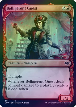 Belligerent Guest 301 - Showcase Fang Frame - Foil Innistrad: Crimson Vow Collector Booster Foil Singles