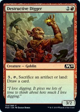 Destructive Digger 134/280 - Foil Magic 2020 (M20) Foil Singles