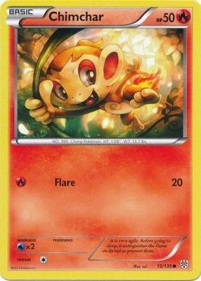 Chimchar - 15/135 - Common Black &amp; White 8: Plasma Storm Singles