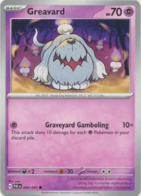 Greavard - 042/091 - Common Scarlet &amp; Violet: Paldean Fates Singles