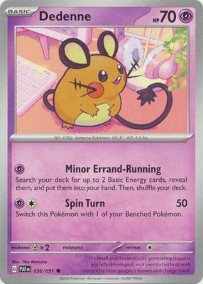 Dedenne - 036/091 - Common Scarlet &amp; Violet: Paldean Fates Singles