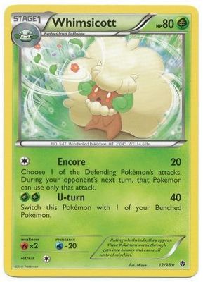 Whimsicott - 12/98 - Rare Black &amp; White 2: Emerging Powers Singles