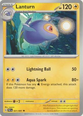 Lanturn - 021/091 - Uncommon Scarlet &amp; Violet: Paldean Fates Singles