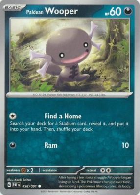 Paldean Wooper - 058/091 - Common Scarlet &amp; Violet: Paldean Fates Singles