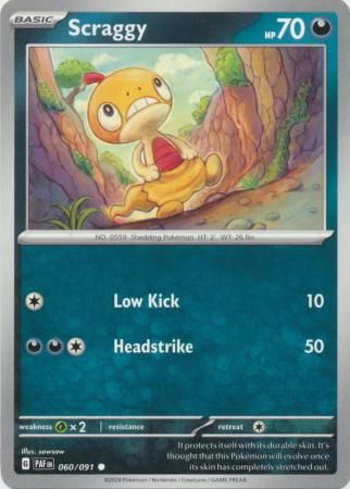 Scraggy - 060/091 - Common Scarlet &amp; Violet: Paldean Fates Singles