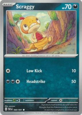 Scraggy - 060/091 - Common Scarlet &amp; Violet: Paldean Fates Singles