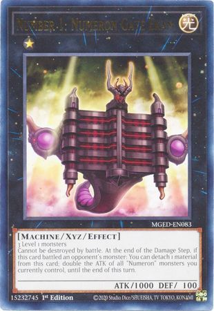 Number 1: Numeron Gate Ekam - MGED-EN083 - Rare 1st Edition Maximum Gold El Dorado 1st Edition Singles