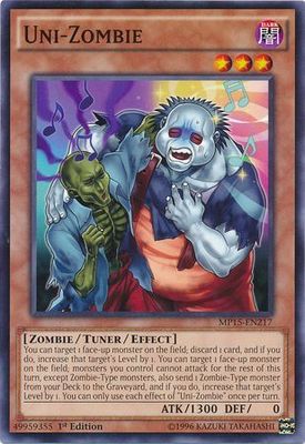 Uni-Zombie - MP15-EN217 - Common 1st Edition Yu-Gi-Oh! 2015 Mega-Tins [MP15]