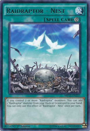 Raidraptor - Nest - MP15-EN227 - Rare 1st Edition Yu-Gi-Oh! 2015 Mega-Tins [MP15]